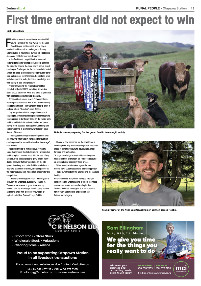 James Robbie Otapawa Station