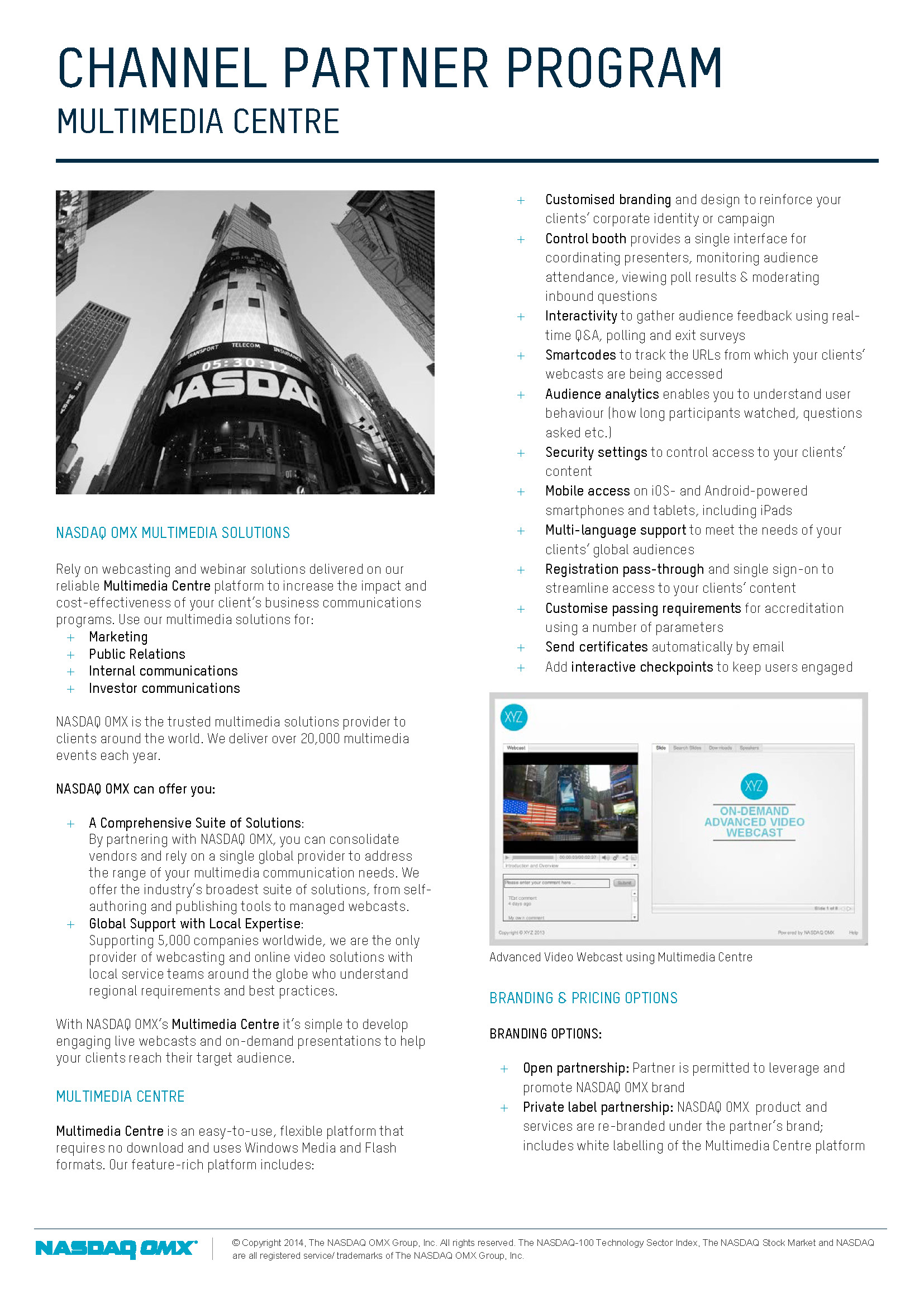 Multimedia Centre Channel Partner Brochure
