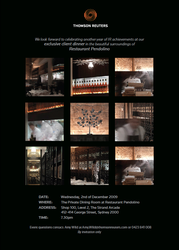 Pendolino AIRA Dinner Invite